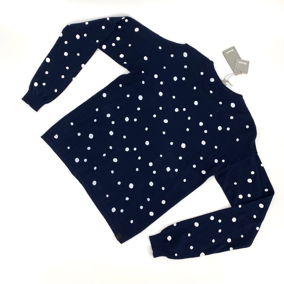 Bench NWT Navy with White Polka Dots Long Sleeve Crew Neck Cotton Sweater, 16 - Picture 2 of 16